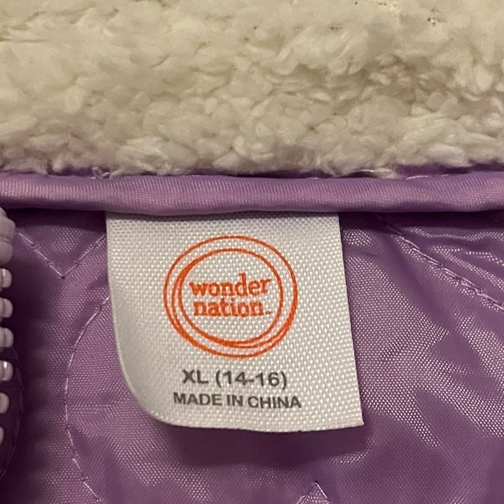 Wonder Nation • NWT Purple Quilted Hearts and Plush Coat - Picture 5 of 7
